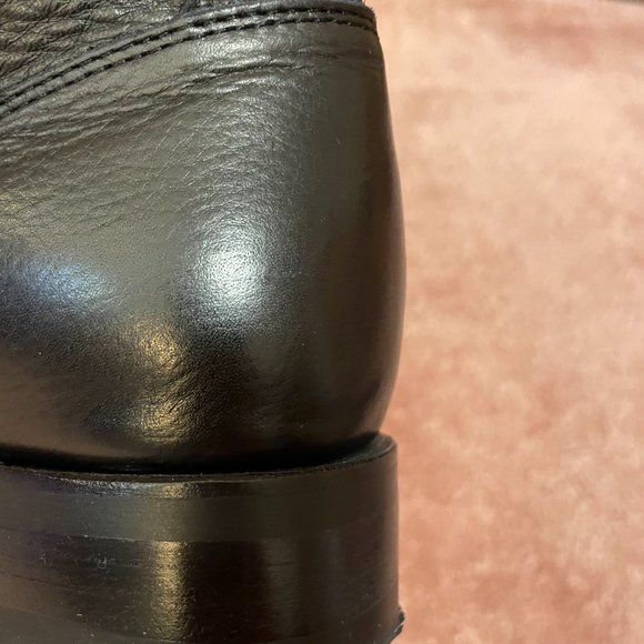 Frye Veronica Black Leather Moto Boot with Pewter Hardware - Picture 9 of 10